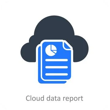 Cloud Data Report Stock Illustration