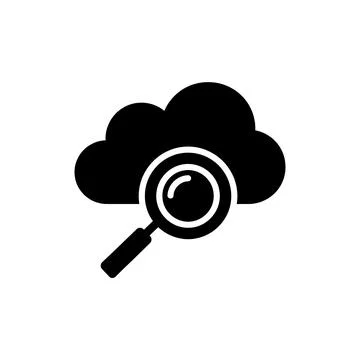 Cloud Data Search and Analysis Icon Illustrazione stock