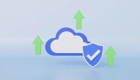 Cloud data, Security and data protection concept Stockillustratie