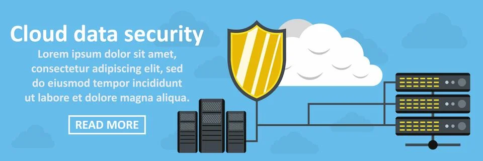 Cloud data security banner horizontal concept Stock Illustration