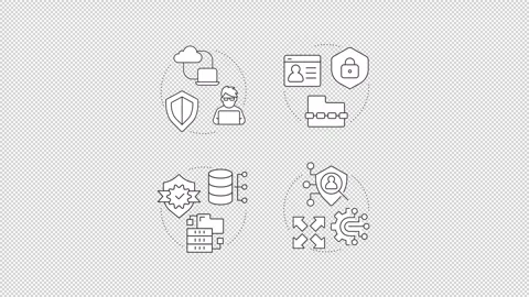 Cloud data security foundations animated line concept icon set Stock Footage 346720260