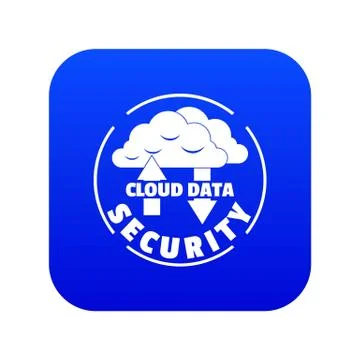 Cloud data security icon blue 스톡 일러스트