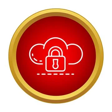 Cloud data security illustrating online storage protection icon Stock Illustration