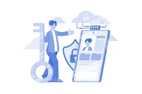 Cloud data security Illustration concept on white background イラスト素材