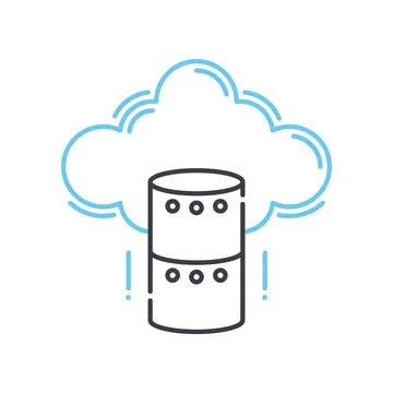 Cloud data security line icon, outline symbol, vector illustration, concept sign 스톡 일러스트