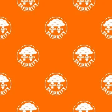 Cloud data security pattern vector orange Stock Illustration