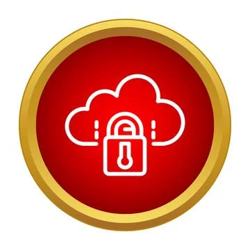 Cloud data security protecting information with a padlock icon 库存插图