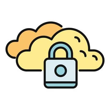 Cloud data security protecting information online with padlock Stock Illustration