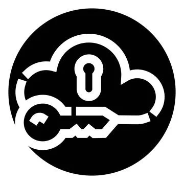 Cloud data security protecting information with key and lock Illustrazione stock