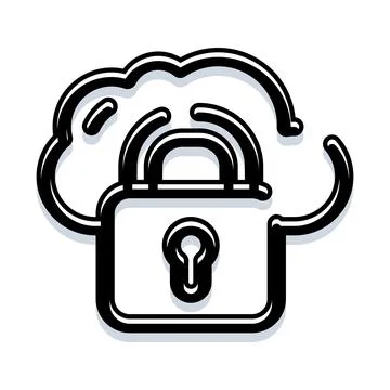 Cloud data security protecting online information privacy Stock Illustration