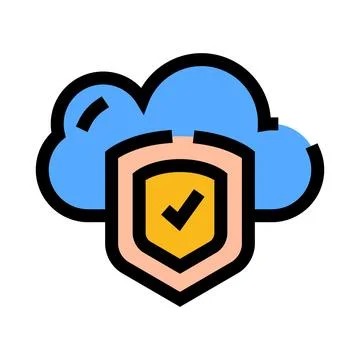 Cloud data security shield with check mark Stock Illustration