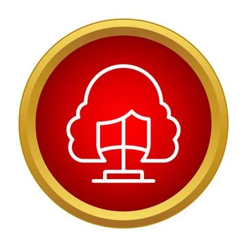 Cloud data security shield protecting an icon 库存插图