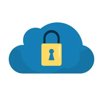 Cloud data security system technology Stock Illustration