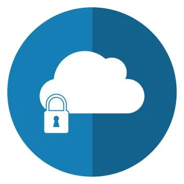 Cloud data security system technology shadow Illustrazione stock
