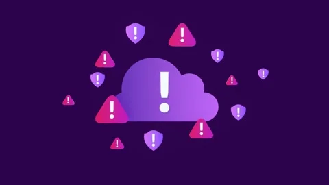 Cloud Data Security Warning Animation for Cybersecurity And Data Protection Видео 311269745