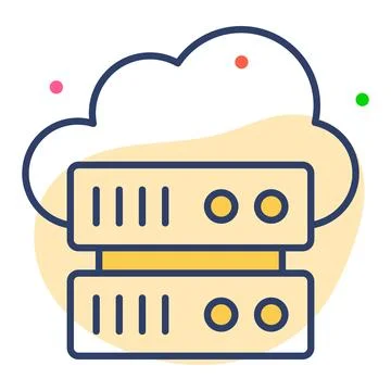 Cloud data server flat line  icon modern illustration Illustrazione stock