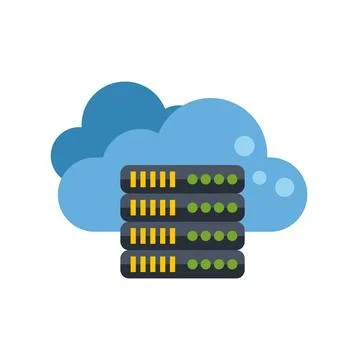 Cloud data server hosting concept with server racks Иллюстрация