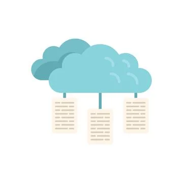 Cloud data server icon flat vector. Software system Stock Illustration
