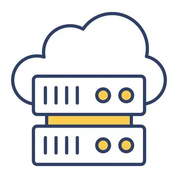 Cloud data server icon modern illustration Illustrazione stock