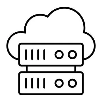 Cloud data server icon modern illustration Illustrazione stock