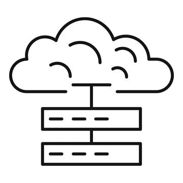Cloud data server icon, outline style Stock Illustration