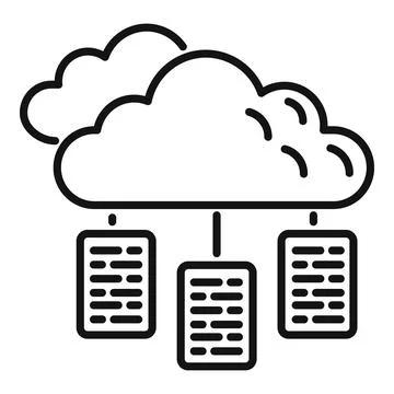 Cloud data server icon outline vector. Software system Stock Illustration