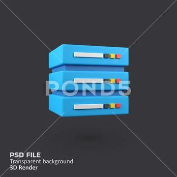 Cloud Data Server isolated 3d render icon illustration PSD Template
