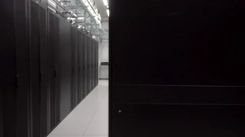Cloud data server panels in a server room of a data center. Stock Footage 169476288
