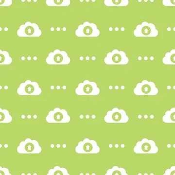 Cloud Data Service Information Upload Technology Seamless Silhouette Pattern Stock Illustration