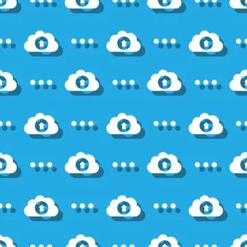 Cloud Data Service Information Upload Symbol Seamless Background Stock Illustration