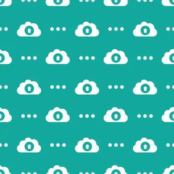 Cloud Data Service Information Upload Seamless Silhouette Pattern Stock Illustration