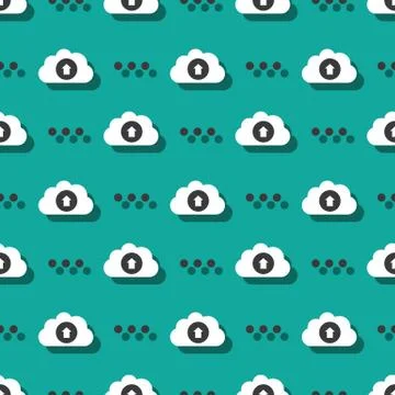 Cloud Data Service Information Upload Seamless Pattern Stock Illustration
