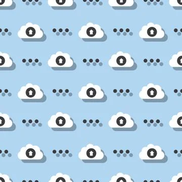 Cloud Data Service Information Upload Seamless Background Stock Illustration