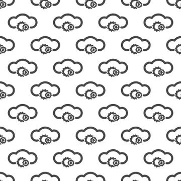 Cloud data service seamless pattern 스톡 일러스트