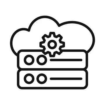Cloud Data settings icon mark in filled style Stock Illustration