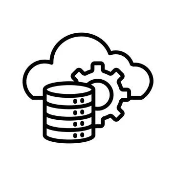 Cloud Data Settings Icon Set Digital Storage Illustrations for Technology a.. Stock Illustration