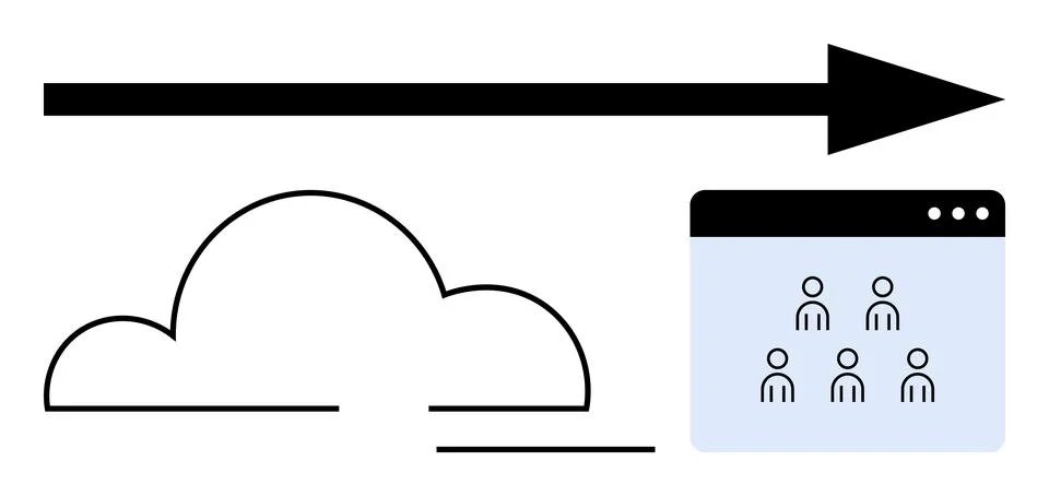 Cloud Data Sharing with User Interface and Arrow Connectivity and File Transf 库存插图