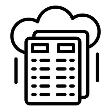 Cloud data staff icon outline vector. Course seminar Stockillustratie