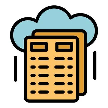 Cloud data staff icon vector flat Stock Illustration