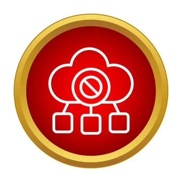 Cloud data storage access error computing symbol 库存插图