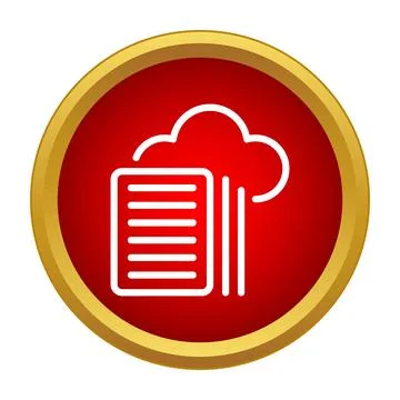 Cloud data storage and document backup icon Stockillustratie