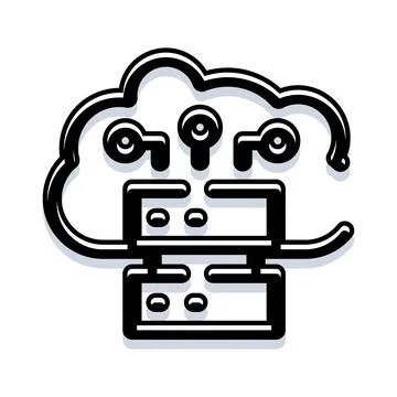 Cloud data storage and network connectivity technology Stockillustratie