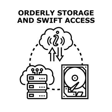 Cloud data storage and swift access concept Ilustração Stock