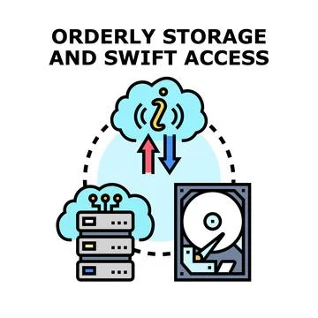 Cloud data storage and swift access concept Ilustração Stock