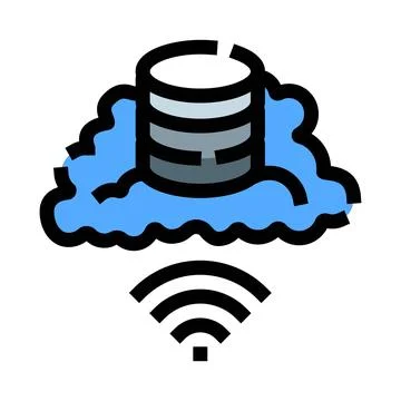 Cloud data storage and wireless network connection Stock Illustration