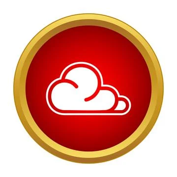 Cloud data storage computing icon in red circle Stock Illustration