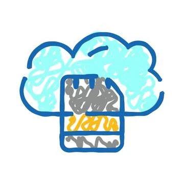 Cloud data storage computing network communication concept イラスト素材