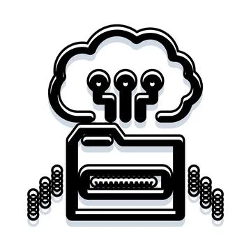 Cloud data storage computing network folder transfer イラスト素材