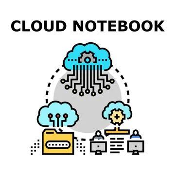Cloud data storage computing networking concept 库存插图