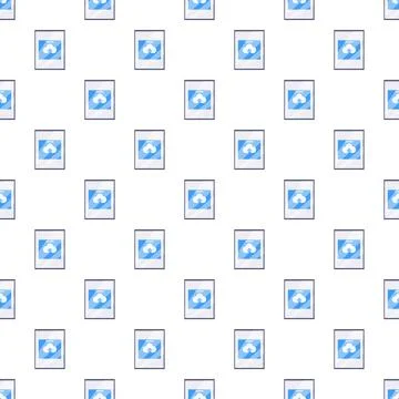 Cloud data storage computing seamless pattern background Stock Illustration